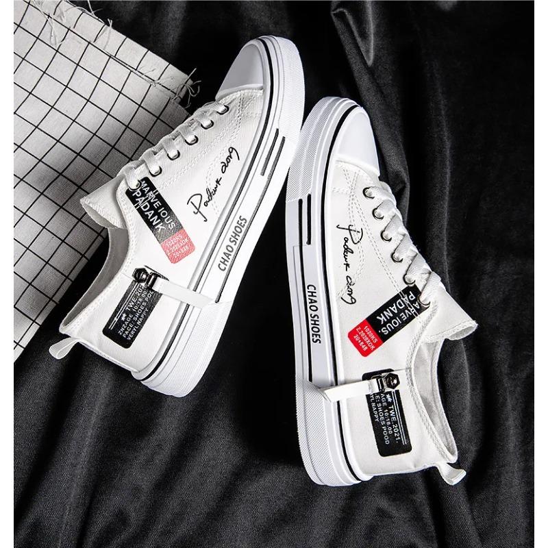 Letnie Męskie Trampki Płócienne Niskie Codzienne Oddychające Buty Nastolatki Modne Lekkie Młodzieżowe Streetwear Wygodne Obuwie