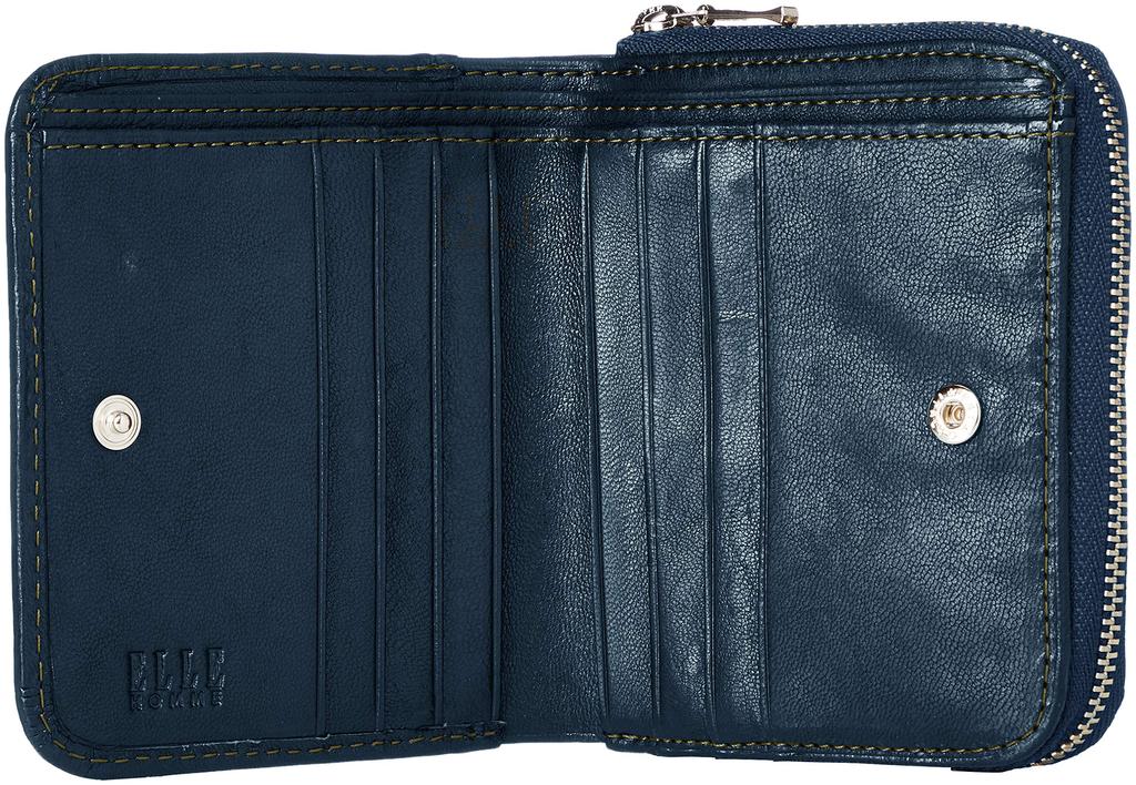 Round Zipper Bifold Wallet Sheep XP34410 Navy [El Homme]