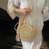 Women Hollow Straw Bag Circle Rattan Bag Round Soft Paper Rope Shoulder MessengerBag Tassel Summer Beach Handmade Crossbody Bags