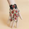 Vintage Spitzenarmbänder Schwarze Spitze Gothic-Armbänder Spitzen-Handschmuck für Damen und Mädchen Kristall Cosplays Anhänger Schmuck