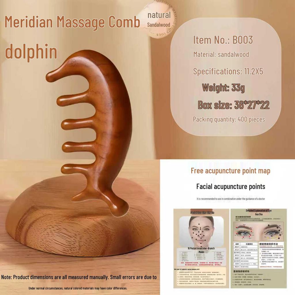 Sandalwood Air Cushion Massage Comb for Home Use - Fluffy Top, Large Board Design