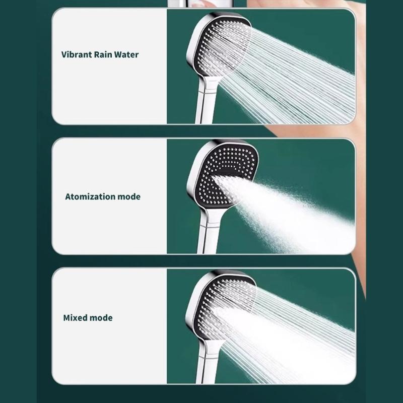 Universal 13cm Shower Head with Not Clogging Nozzles Universal Shower interfaces ABS for High Pressure Bathroom Use
