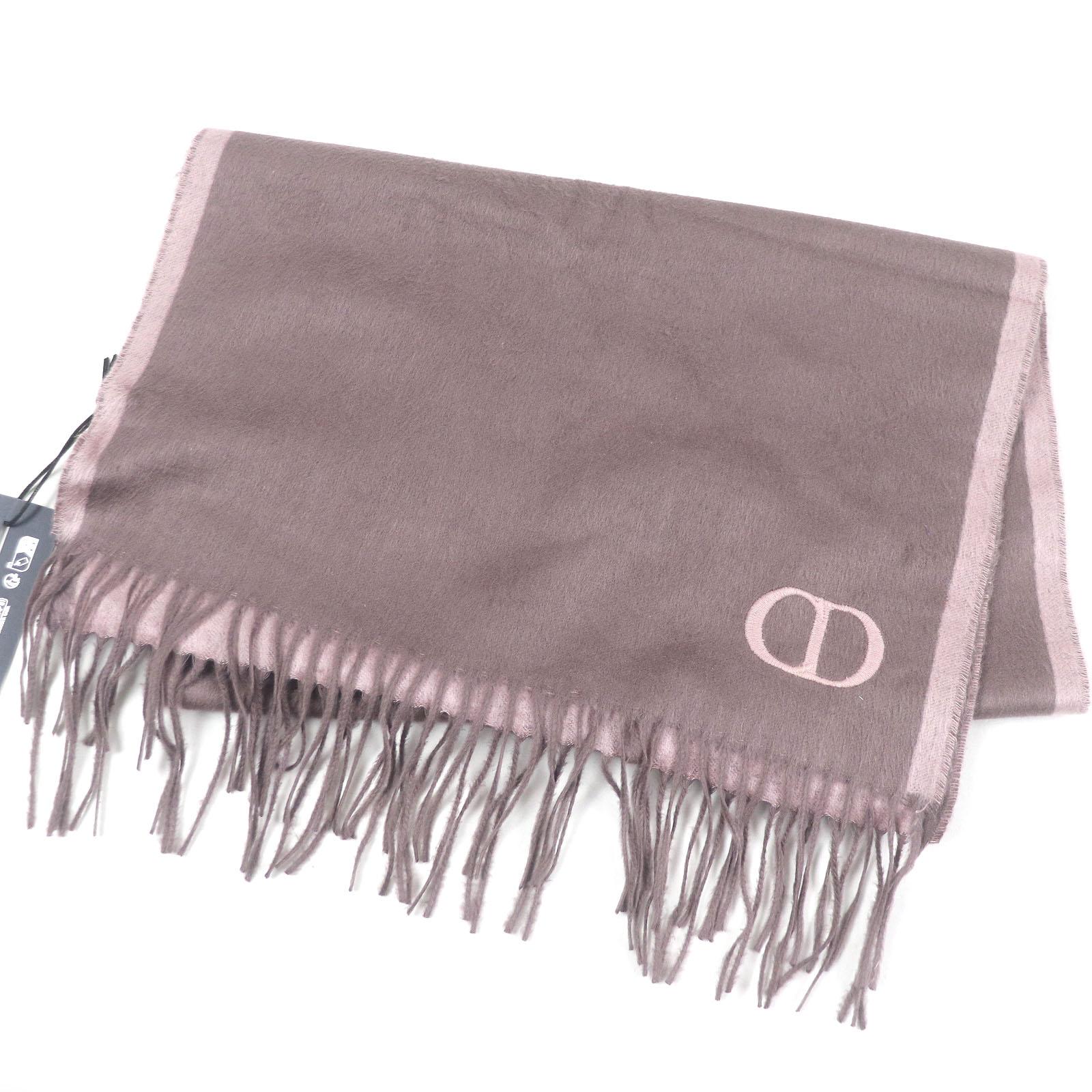 

Pristine DIOR Scarf CD logo embroidery fringe Rose Violet silk mens 93C0015DH001 Used