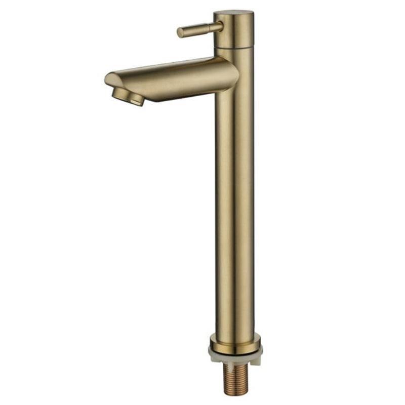 SUS304 Single Cold Tap Brushed Gold Basin Faucet Bathroom Faucet Water Faucet Waterfall Bathroom Tap 304 Stell Stainless