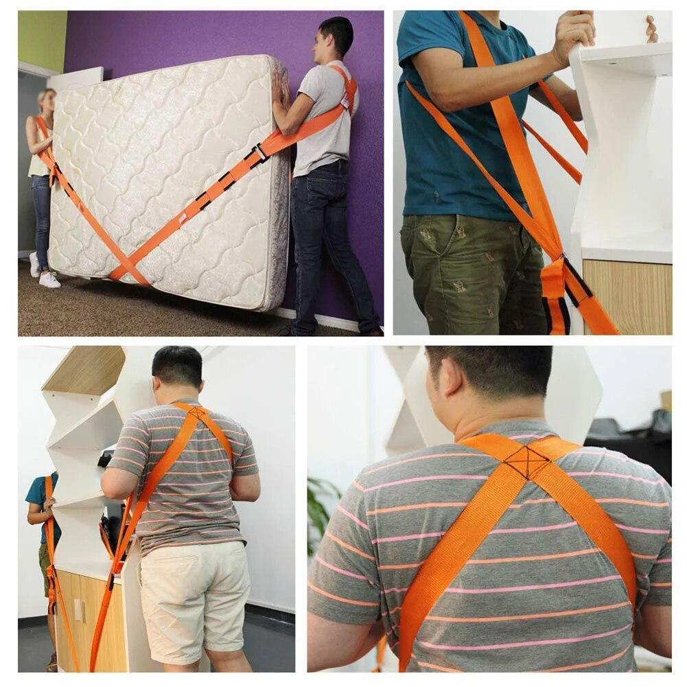 2Pcs Labor-saving Furniture Moving Shoulder Back Straps Ropes Forklift Lifting Moving Strap Transport Belt Wrist Straps