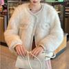 French High-end Coat for Women In Autumn and Winter, New Style, Loose Round Neck, Thickened Imitation Fox Fur Cardigan Top, Trendy