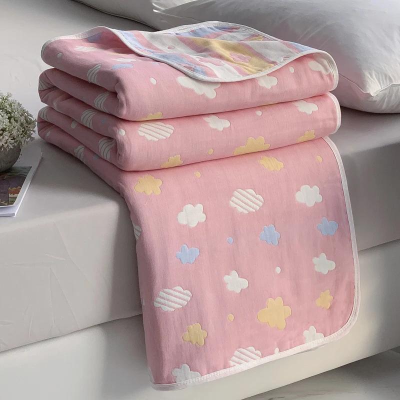New Cotton Six-layer Yarn Xia Liang Quilt Pure Cotton Towel Quilt Empty Blanket Nap Blanket Gauze Blanket
