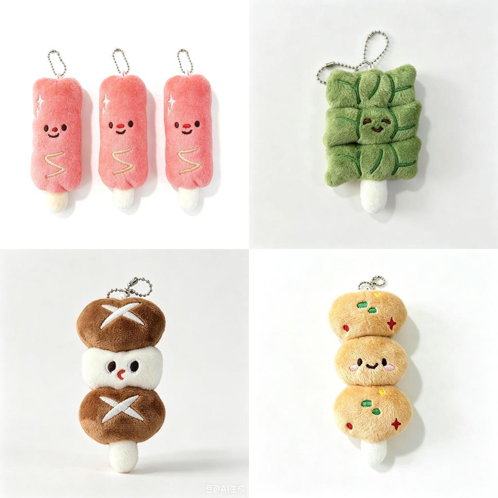 Kawaii Foodshaped Plush Pendant With Pp Cotton For Backpack And Keys