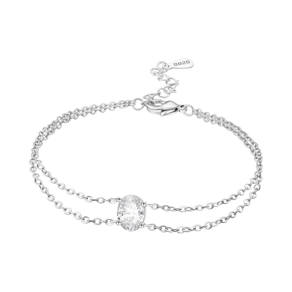 New 925 Silver Exquisite Golden Starry Bracelet Chain Link Women Bracelet Birthday Festival Jewelry Gifts