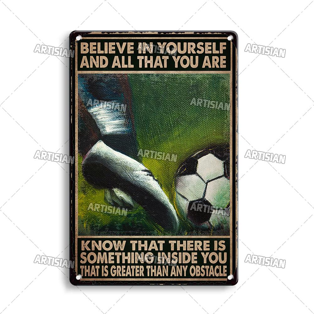 Artisian Football Metal Sign Sport Retro Tin Poster Vintage Decorative Plate Wall Decor Garage Bar Pub Club Hotel Cafe Kitchen