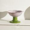With Flower Design Cat Bowl Ceramic Dog Food Feeding Basin Pet High Foot Bowl  Kitten Puppy