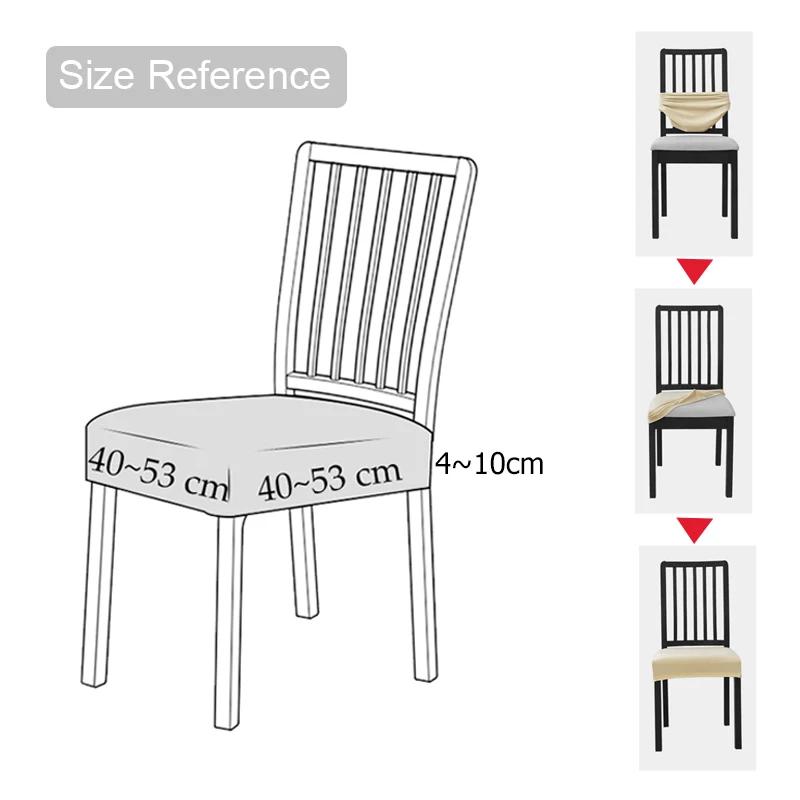 Velvet Chair Cover With No Backrest Anti-Dust Stretch Chair Covers For Dining Home Kitchen Office Upholstered Seat Slipcovers