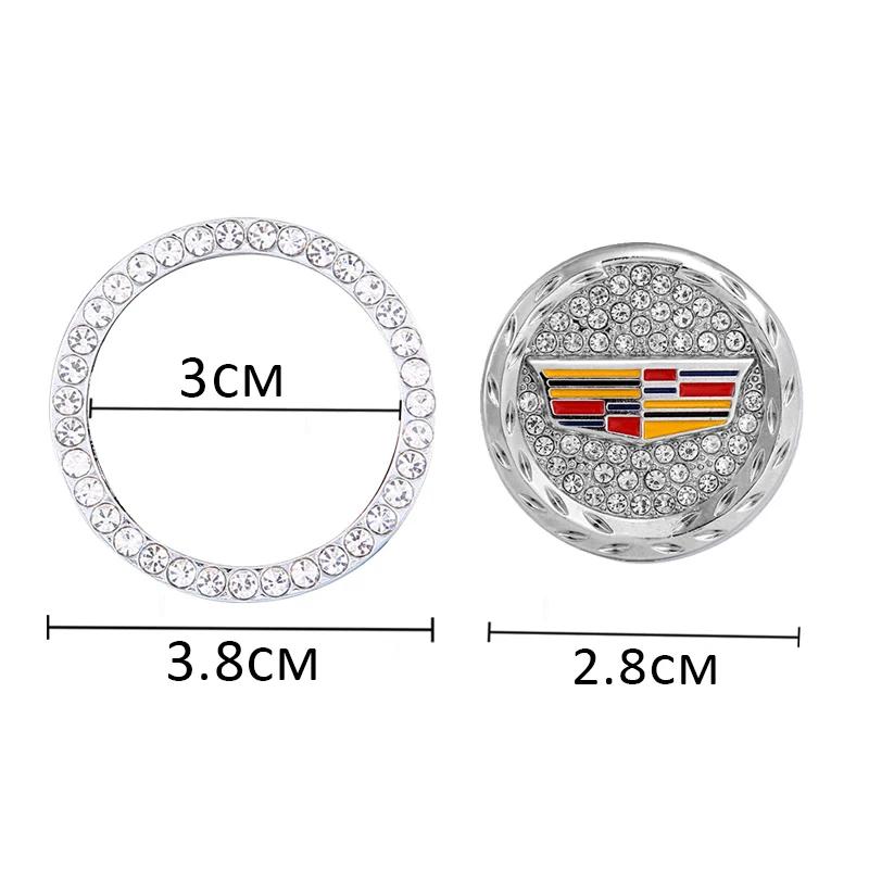 Diamond Car One-Click Start Stop Button Sticker Decorative Ring for Cadillac ATS BLS CT4 CTS SRX XT5 XT6 XTS Escalade Deville