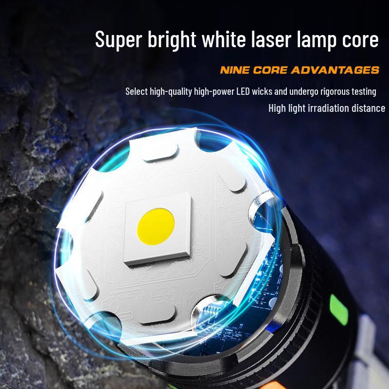 Rechargeable Type-C Flashlight with COB Side Light for Outdoor and Emergency Use