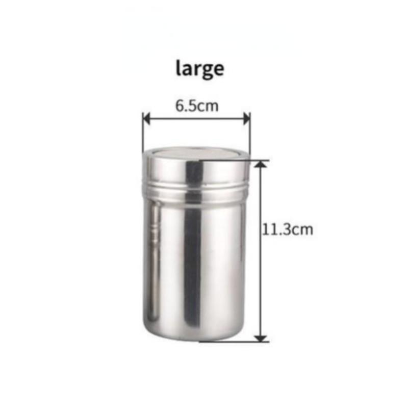 Stainless Steel Spice Pepper Shakers Chocolate Shaker Lid Sugar Bowl Cocoa Container Powder Coffee Sifter Kitchen Accessories