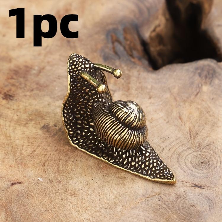 Vintage Copper Pet Tea Snail Ornament Mini Snail Figurine Craft Tea Pet Incense Holder Desk Decoration Feng Shui Gift Figurines
