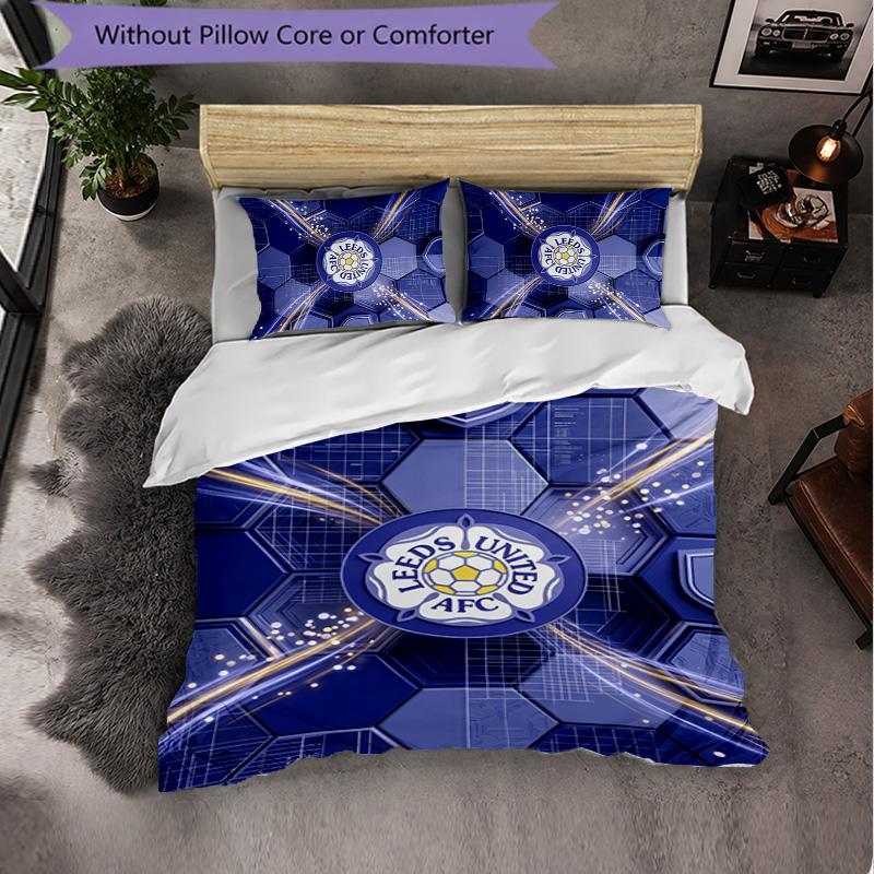 Leeds United Football Set Lenzuola 3 Pezzi Morbido Set Copripiumino con Federe Set Decorazione Camera da Letto per la Casa