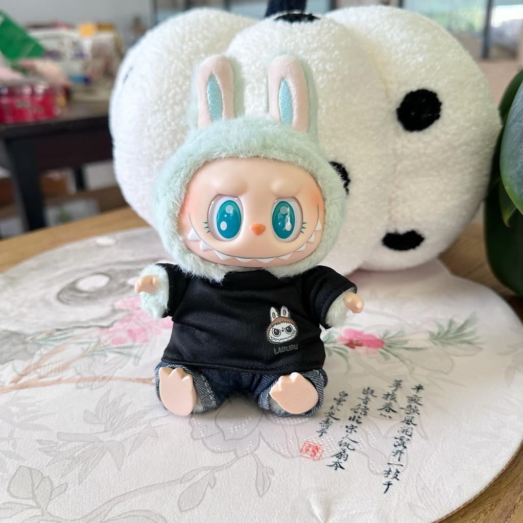 Clothes only] On ortwo generations of LABUBU doll clothes Labubu sat at the party and replaced the black shirt and glasses suit.