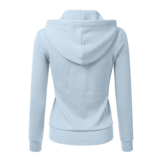 Herfst Winter Dames Jas Trekkoord Capuchon Ritssluiting Lange Mouwen Pure Kleur Slim Fit Elastische Manchetten Cardigan Zakken Sport Fitness Jas
