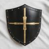 Mittelalterlicher Ritter Schild Wanddekoration 68,58 cm Handgefertigt Schwarz Messing Schild