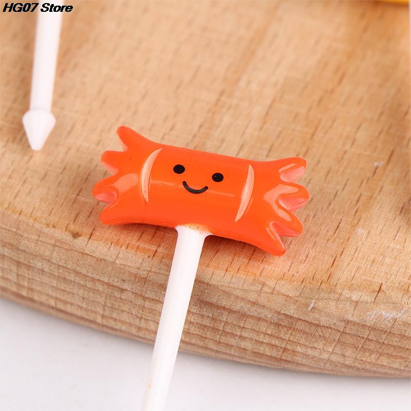 4/6/8Pcs Kids Fruit Picks Needle Stick Toothpicks Mini Creative Fruit Cake Dessert Food Forks Lunch Box Decor Bento Accessories