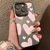 Luxury Love Heart Silver Phone Case For Samsung Galaxy S25 S24 Ultra  S23 S22 FE S21 S20 Ultra Plus FE A25 A35 A55 5G Cover