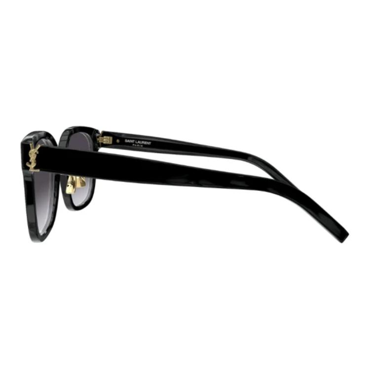 Saint Laurent Klassische Logo Arm Quadratische Sonnenbrille Damen Sonnenbrille Schwarz SLM105002
