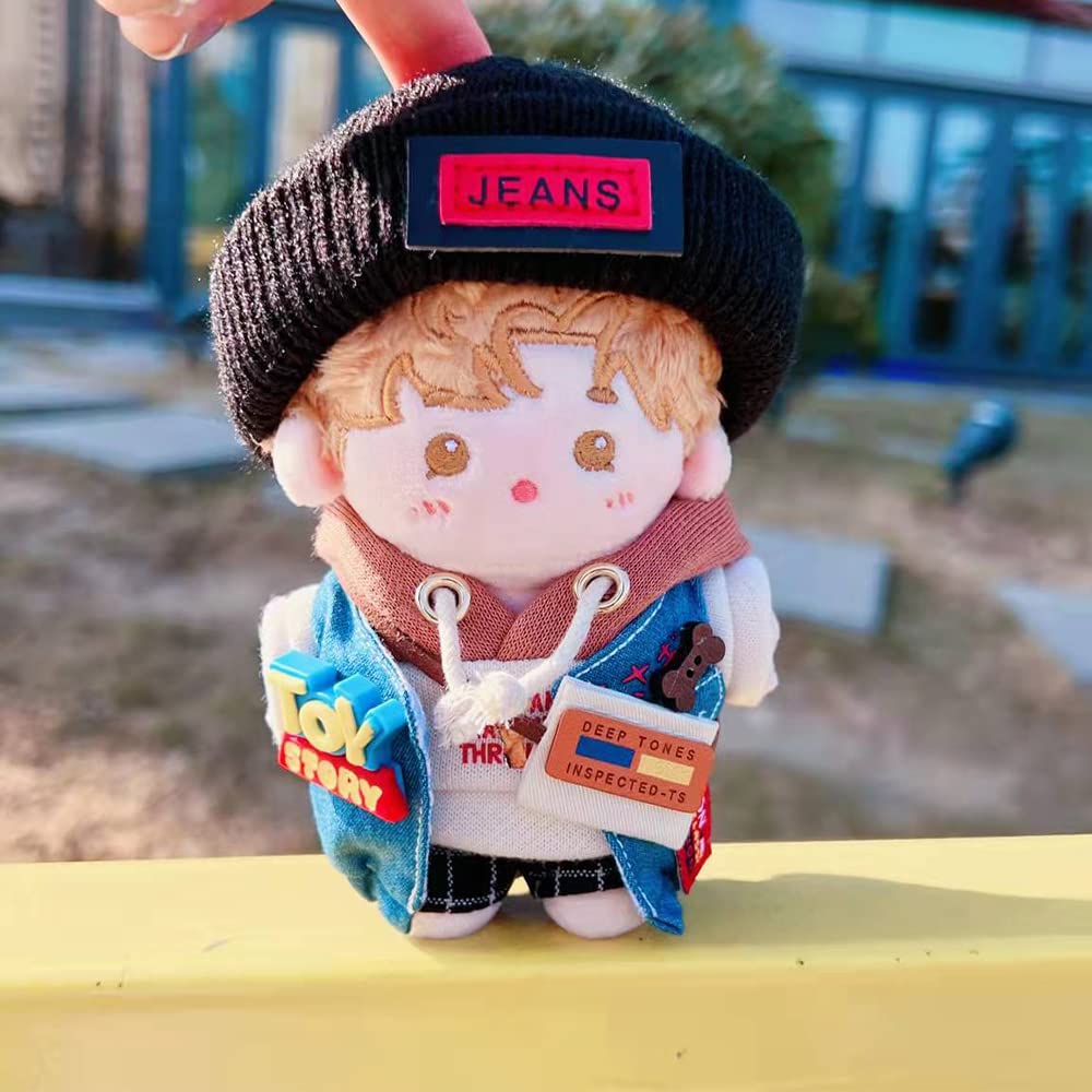 Niannyyhouse 10cm Plush Toy Clothes Explorer Set: Hat, Vest, Hoodie, Shorts, Backpack, Loose Cotton Doll Clothes (10cm)