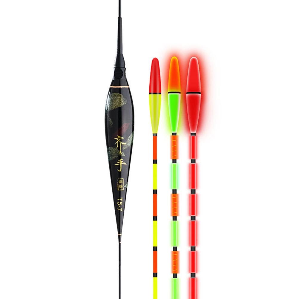 2-10 Sets Leuchtstab Schwimmer Elektrische Angelposen Verbundwerkstoff Verdicktes Auffälliges Bisshaken Farbwechselnd Nacht