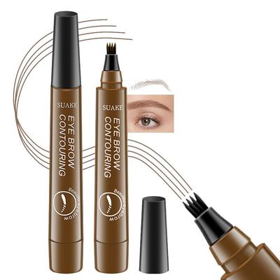 GRANTH ENTERPRISE 4 Points Eyebrow Pencil, 4 Fork Tips, Eyebrow Pen, Waterproof, Smudge-proof Eyebrow Pencil for Creating Natural Eyebrows Natural