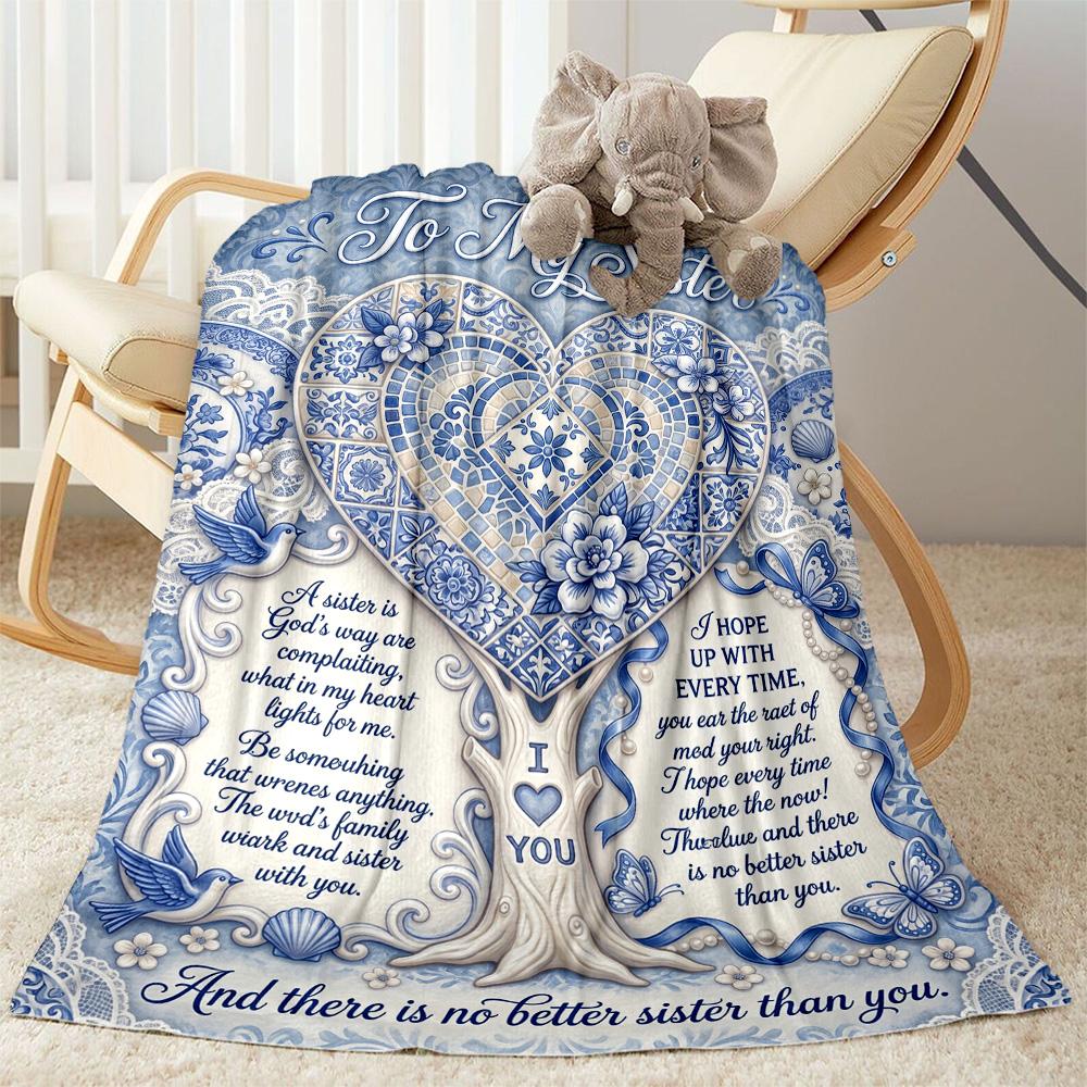Sisterly Love Support Blanket Soft Warm Cozy Suitable for Bedding Couch Seaside for All Seasons Digital Print Best Holiday Gift for Friends Family
