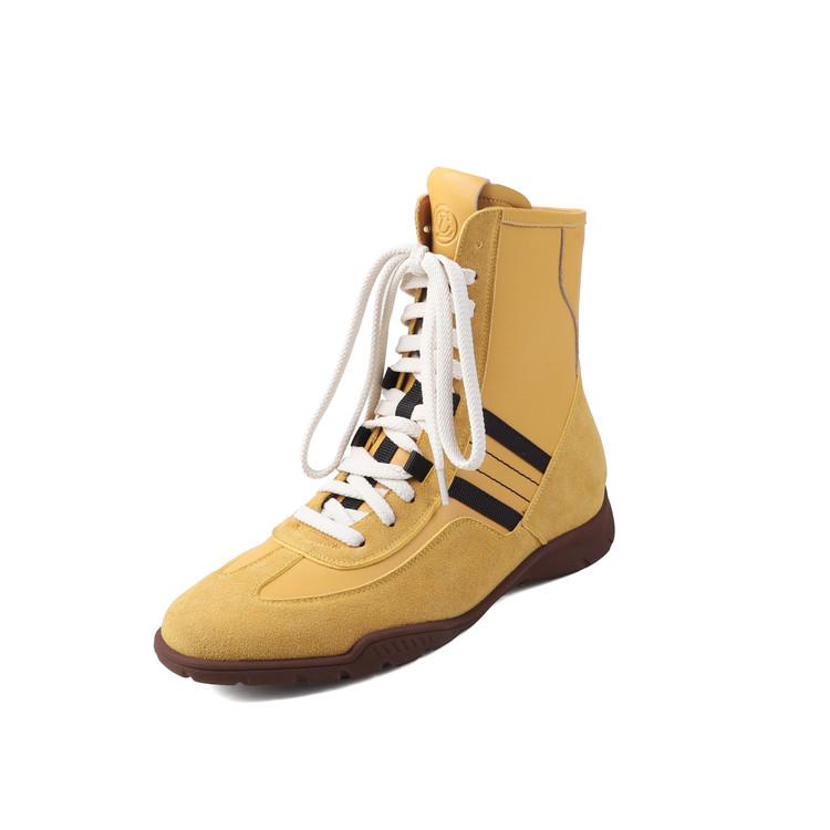 Large size shoes women's 2025 autumn and winter new thin elastic boots versatile lace-up casual sports short boots Martin boots