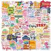 50 Motivational English Text Ins Style Cartoon Graffiti Stickers DIY Handbook Decorative Stickers
