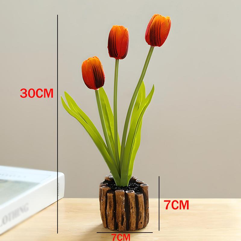 3-Headed Tulip Artificial Flower Real Touch Artificial Bouquet Fake Flower for Wedding Decoration Flowers Home Garden Decor