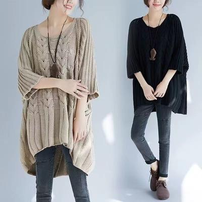 Sweater for Women Oversize Autumn Winter Thickened Pullover Warm Knitted Striped Solid Color Stretchy Long Sleeve Jumper Tops