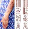 Lace Fake Tattoo Henna Tattoo Stickers Legs Arm Red Henna Tattoo Decals Temporary Tattoo Girls
