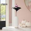 Halloween Wall Decorations Decoration, Skull Pumpkin Vase Insert, Gothic Ghost Feather Flower Theme Decor Arrangement, Spooky Dark Centerpiece