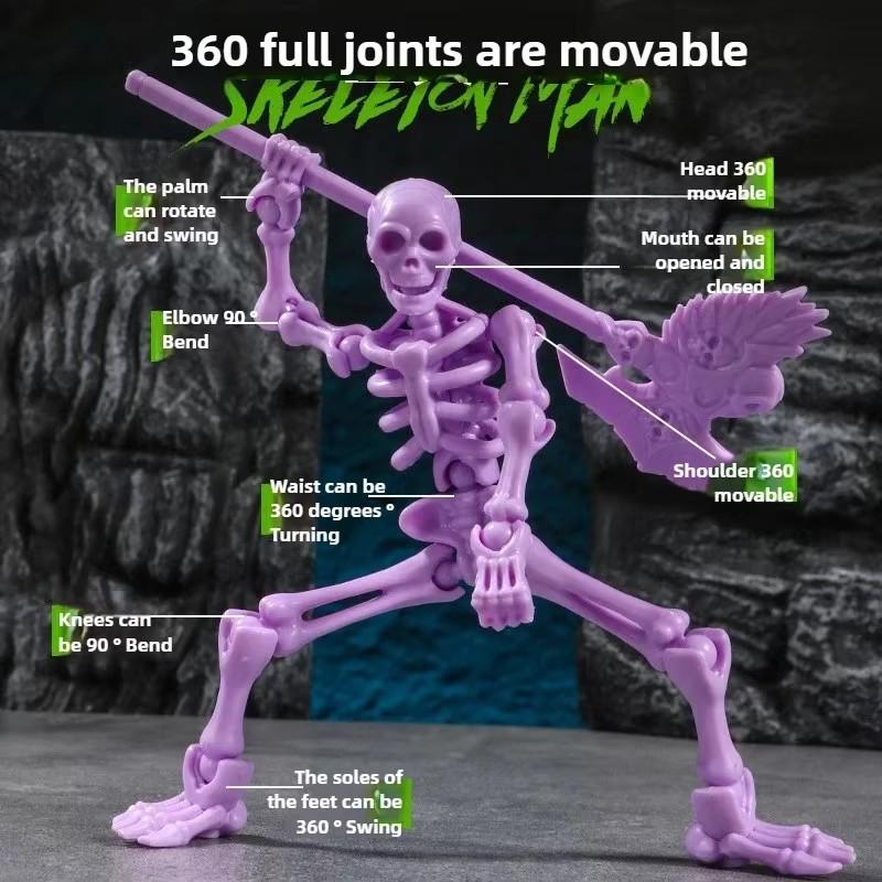 Figurki szkieletów DIY Plastikowe Mini szkielety z ruchomymi stawami Rzemiosło DIY Impreza Halloweenowa Dekoracja nawiedzonego domu