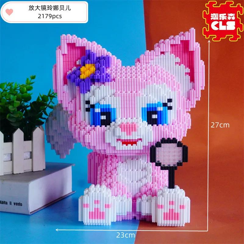 Disney Stellalou Linabell Bausteine Spielzeug Niedliches Puzzle Zusammenbaumodell Kinder Geburtstagsgeschenk Desktop-Dekor Sammlerstück