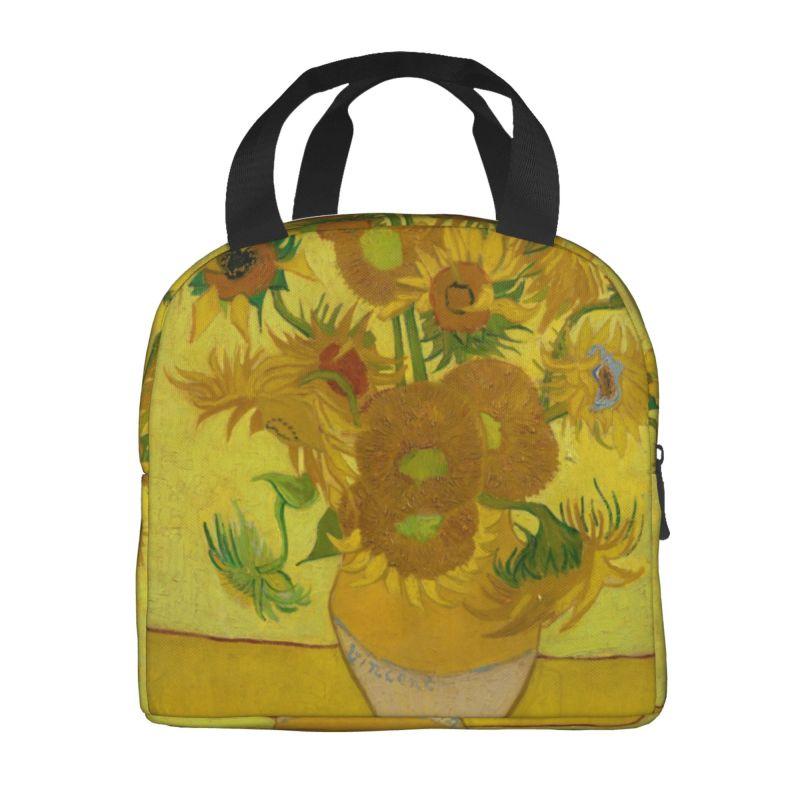 Individuelle Vase mit zwölf Sonnenblumen Lunchtasche Vincent van Gogh Gemälde Kühlbox Thermisch isolierte Lunchboxen für Erwachsene Büro