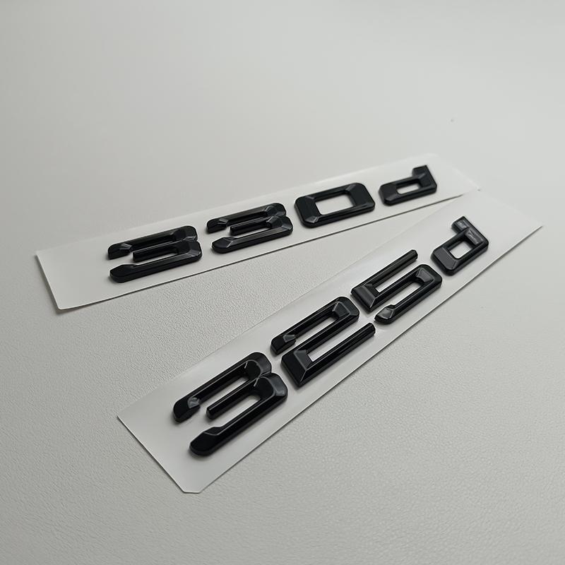 3D ABS Black Logo 318d 316d 325d 330d 320d Emblem Letters Car Sticker Rear Trunk Badge For E90 E46 E91 E92 E93 F30 Accessories