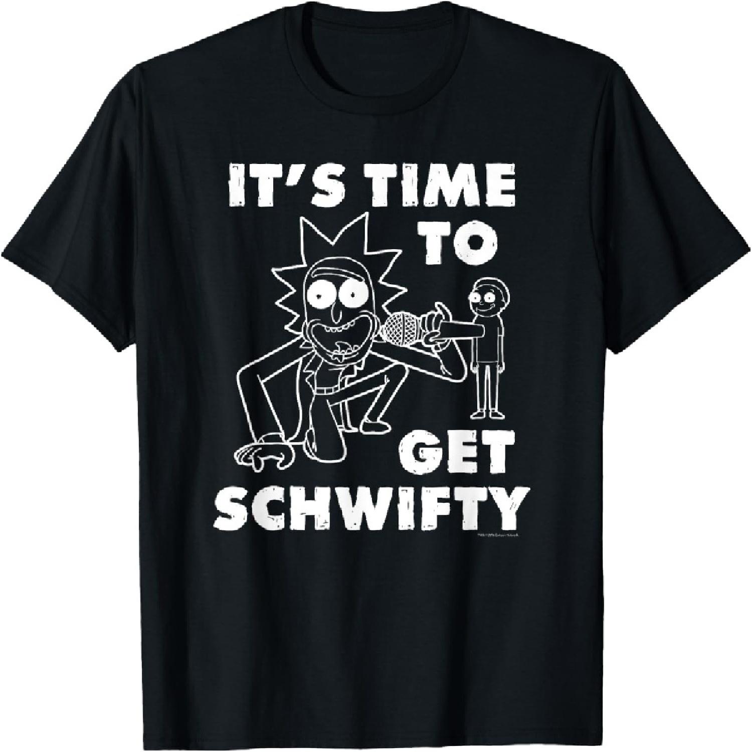 

Rick & Morty It s Time To Get Schwifty 1 Color White T-shirt T-Shirt XXXXXL чорний