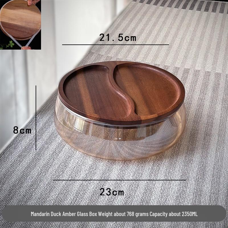 Acacia Wood & Glass Multipurpose Storage Jar with Sealing Ring