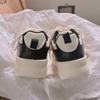 Niche Black and White Panda Little White Shoes Women's Autumn Versatile Thick-soled Heightening Board