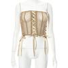 Vest Tops For Women Sexy See Through  Bustier Corset Strapless  Crop Tops  Boned Corset Sexy Tube Top Perspective Style