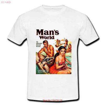 Mens Cotton Retro T Shirt Vintage Mans World Adventure Hawaiian Escape Canoe 50s Vintage Washed Versatile Breathable Stretched