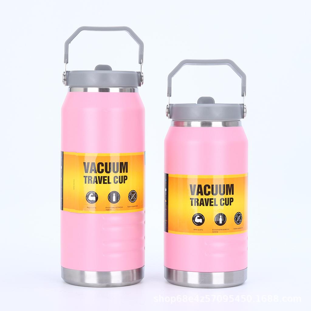1200/1600ml 304 Stainless Steel Vacuum Travel Cup, Large Capacity Insulated Water Bottle with Handle