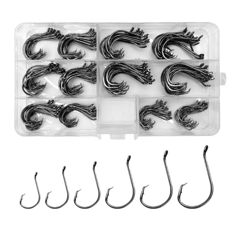 

160Pcs Octopus Fishing Hook, Live Baits Fishing Hook Octopus Round Jig Hook High Carbon Steel Carp Fishing Hook Set 1