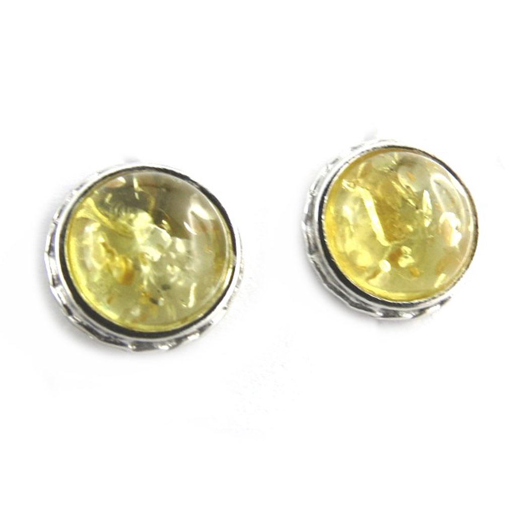 Les Trésors De Lily [N1993] - Honey Amber 'Inspiration' Silver Earrings (rhodium-plated) - 10 Mm