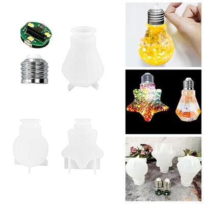 Silicone Light Bulb Resin Epoxy Mold Crystal Casting Mould Craft Chip Bases Caps